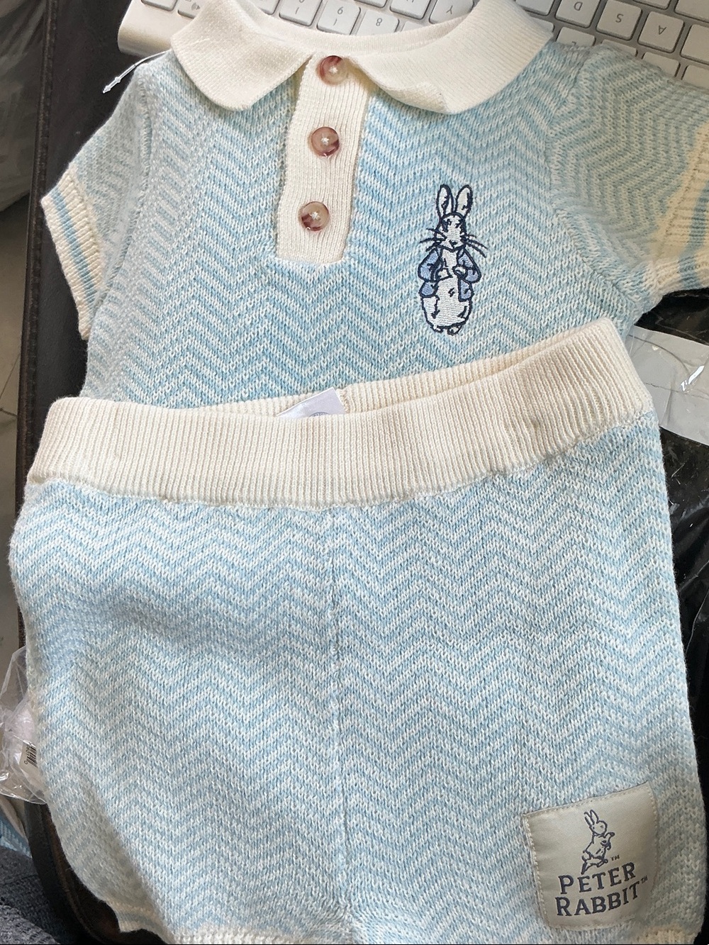 Peter Rabbit Light Blue & Cream Kids Matching Set